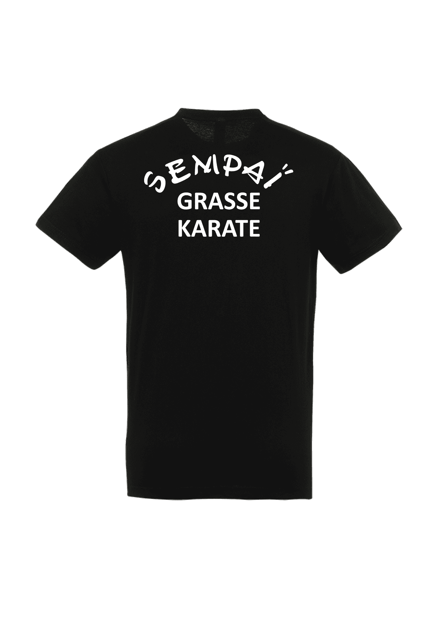 T-shirt Noir 150g Adulte 001 SEMPAI GRASSE KARATE - SGK01-REGENTNOIRDOS